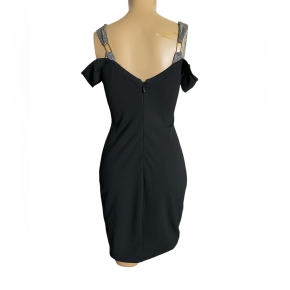 ENTRY night Dress with glitter stuck to the knee with zipper back  size M - Picture 2 of 3